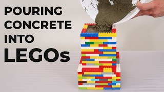 Pouring Concrete Into Lego