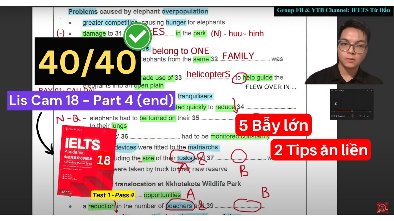 [IELTS Treasures 15] TUYỆT KỸ Listening PART 4 cùng 9.0 IELTS Listening 🔥 (5 bẫy lớn & 2 quy tắc)