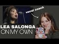 Vocal coach reacts to Lea Salonga-“On my own”