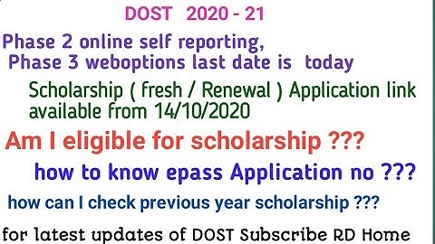 DOST 2020 Phase 3 weboptions I Scholarship application complete details