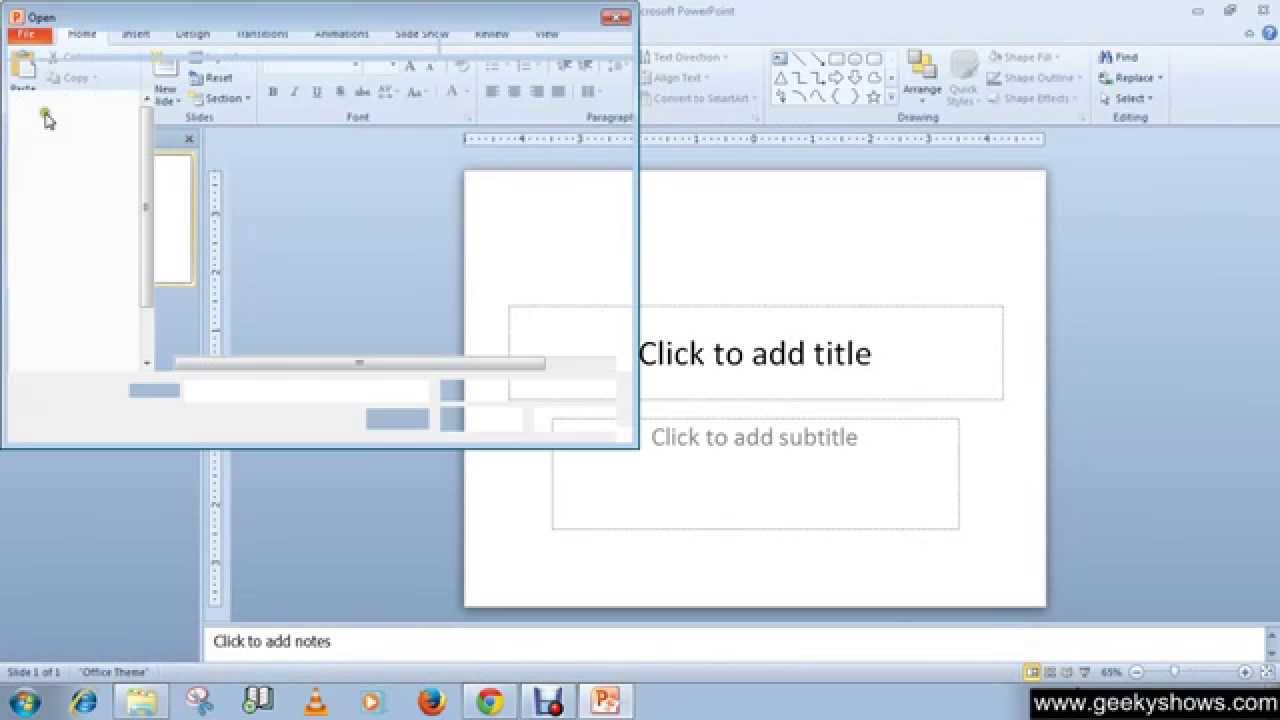 presentation to powerpoint 2010