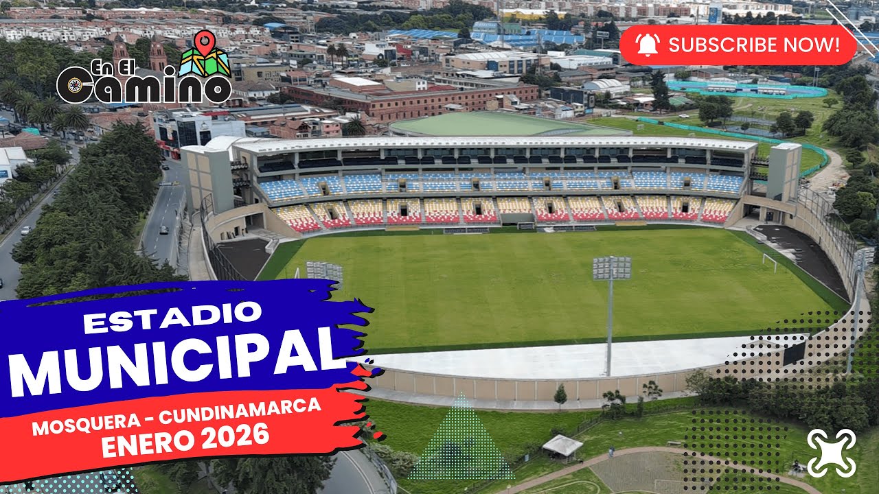 Полет дрона - Муниципальный стадион Москера, Кундинамарка