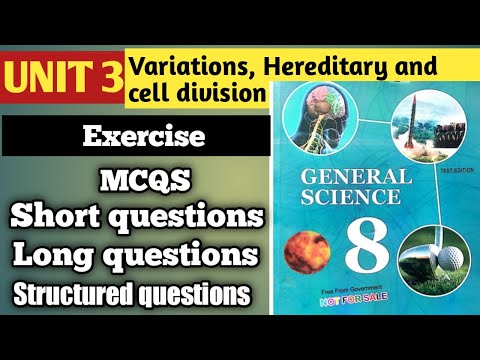 Science| Class 8| unit 3| Exercise| Variations Hereditary and cell division