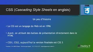 Mudey Formation | Cours 1 Introduction au langage CSS 3
