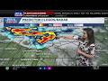 Morning rain ending, feels like 100&deg; this afternoon, more storms