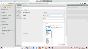 MEMBUAT TRIGGER PADA MYSQL STUDI KASUS (STOK BARANG)