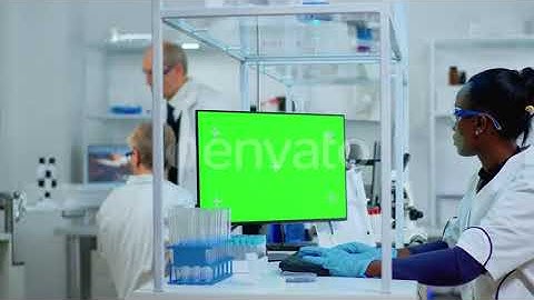 Black Woman Researcher Looking at Chroma Key Computer in Lab | Stock Footage - Envato elements