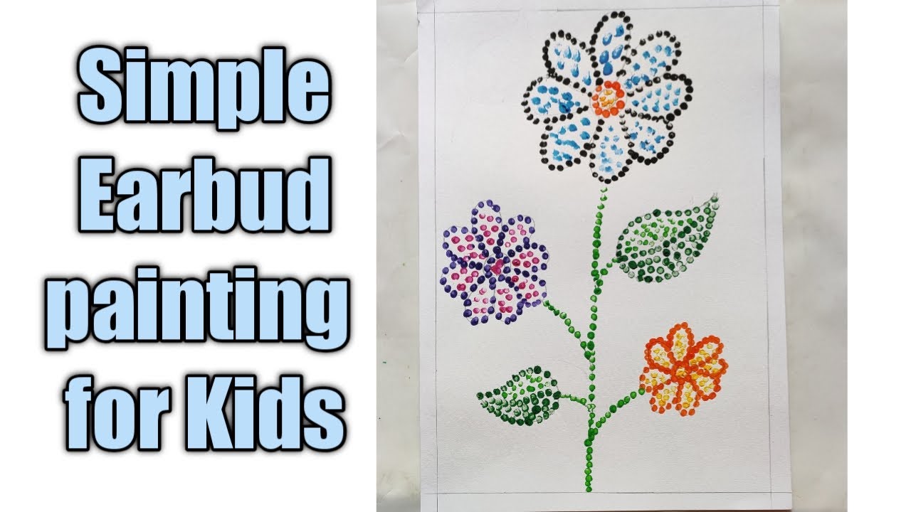 Painting With Earbuds !!! | Dot Painting | Dot Art | Cotton Swab ...
