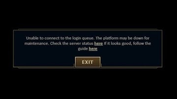 League of Legends - How to fix "Unable to connect to the login queue" error
