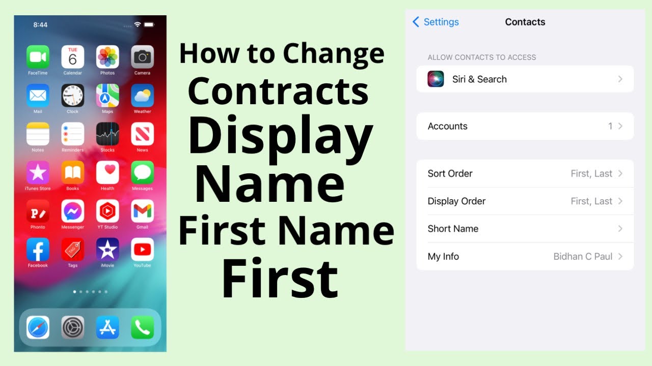 How to Change Contracts display name by first name first - YouTube
