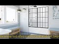 DreamLine Unidoor Toulon 58-58 1/2 inch W x 58 inch H Frameless Hinged Tub Door in Matte Black