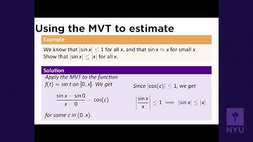 Calculus I - The Mean Value Theorem