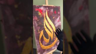 Marble Texture Art Tutorial | Allah Name Calligraphy on Canvas ✨#shorts #art