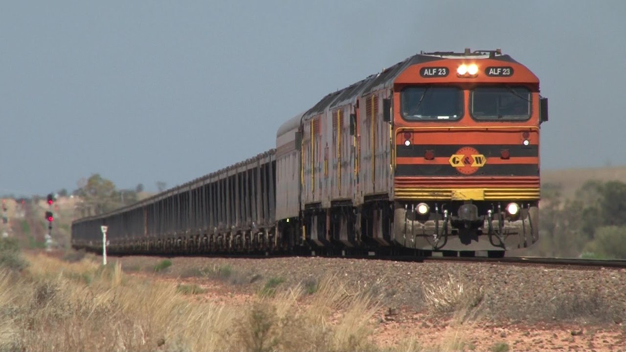 TRIPLE ALFs on Australian Ore Train - GWA Ore 9112s near Tarcoola - YouTube