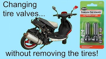 Replacing the tire valves on a Chinese scooter without removing the wheels