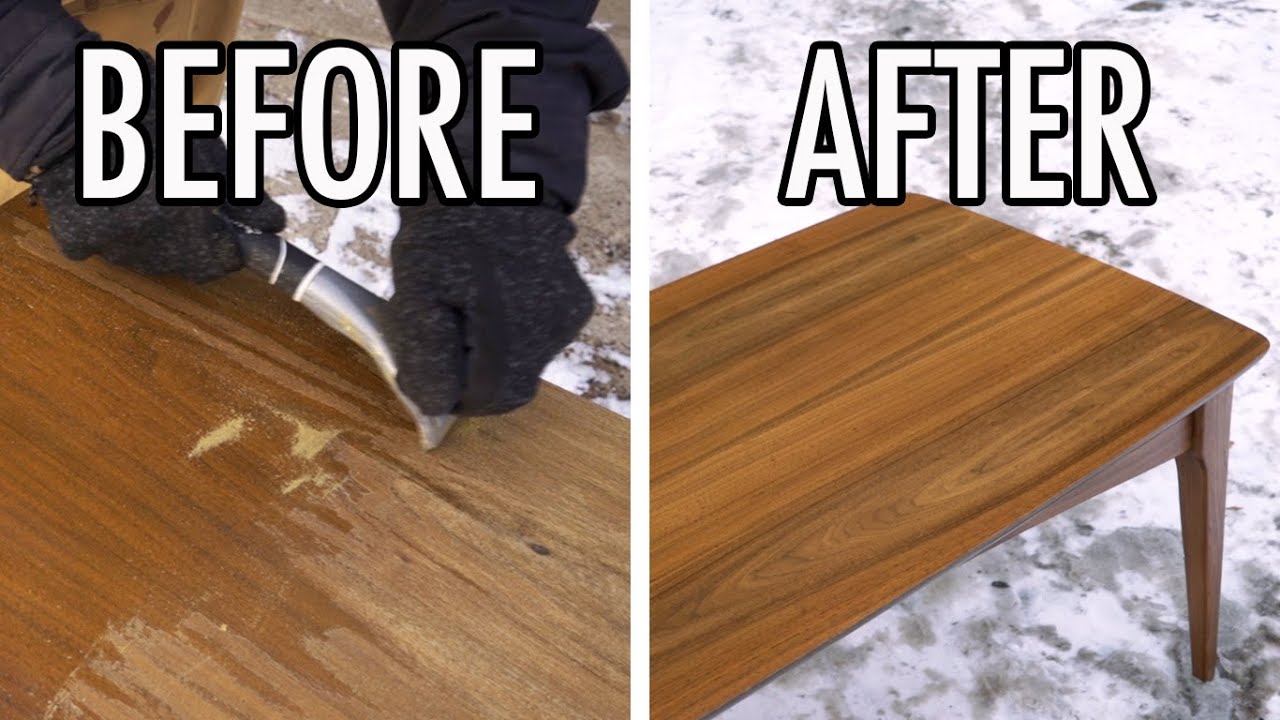 Repair and Refinish a Mid Century Coffee Table Thrift Store Rescue
