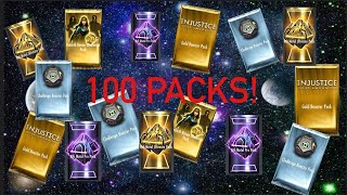 INJUSTICE MOBILE | MASS 100 PACK OPENING | GOLD & CHALLENGE PACKS, NTH METAL PRO & ULTIMATE PACKS!