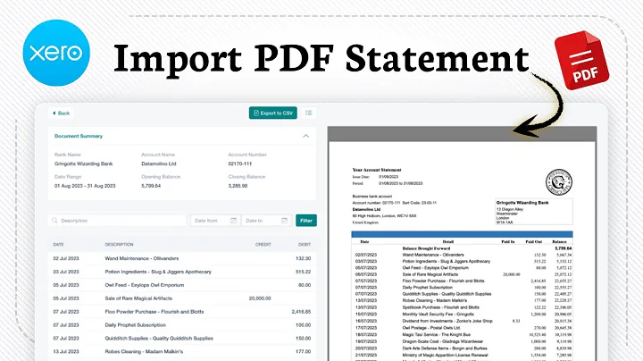 How to import PDF bank statement to Xero