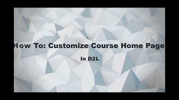 Roberts 7140 How To Customize Course Homepage