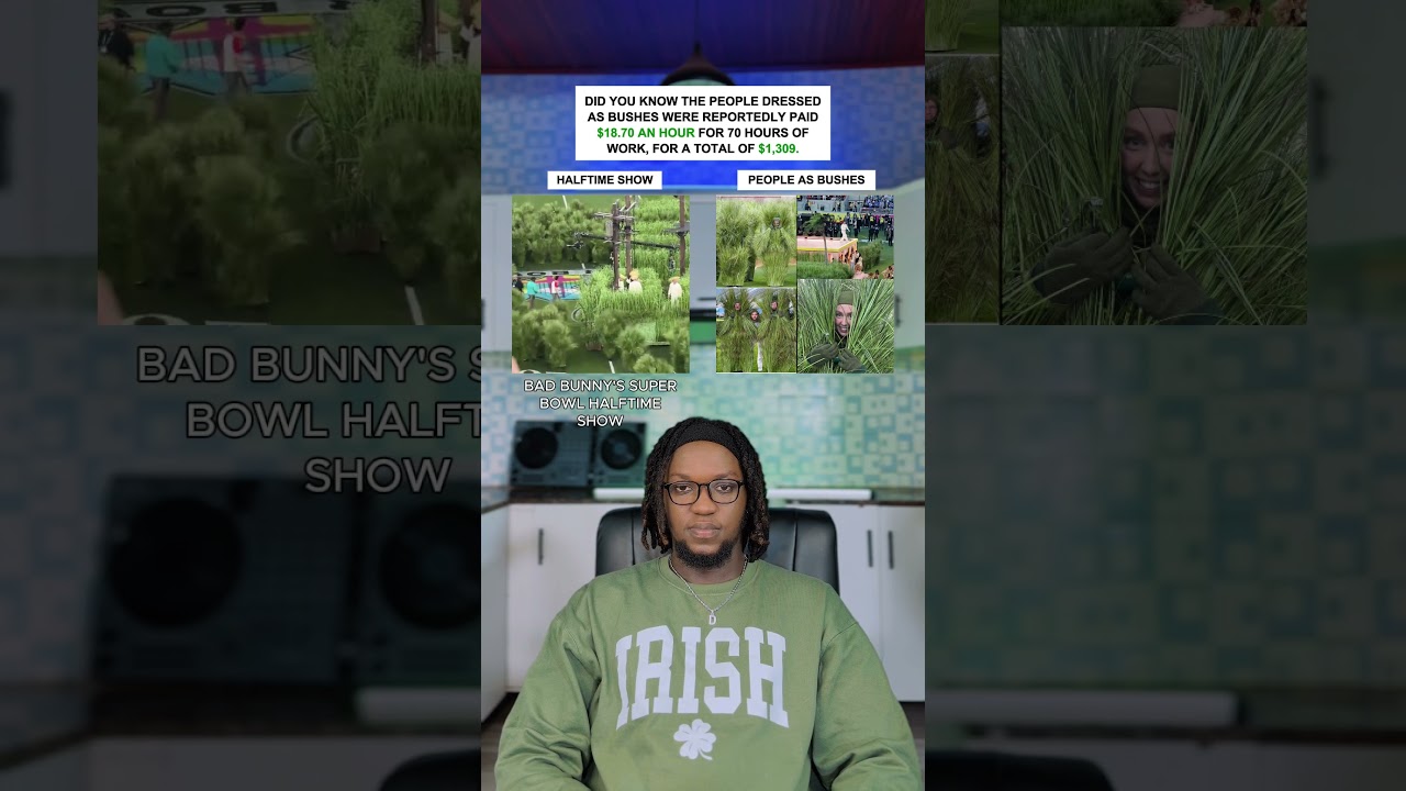 People Dressed As Bushes At Bad Bunny's Super Bowl Halftime Show 