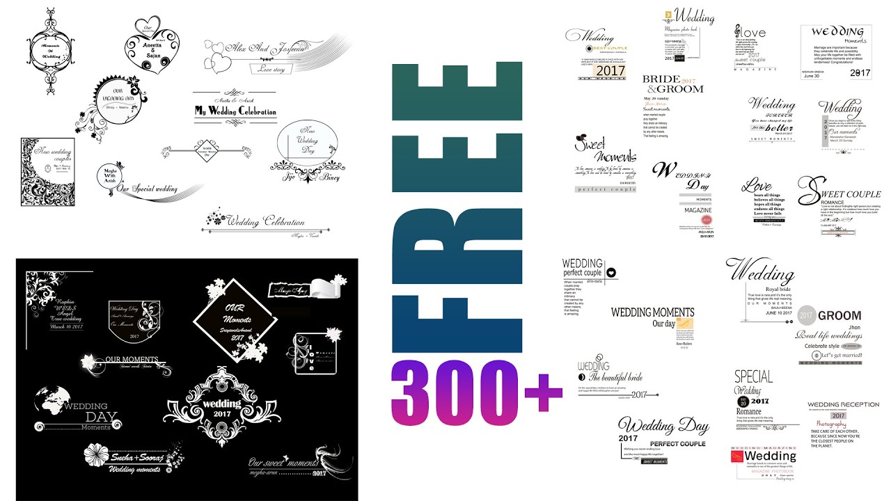 Titles Psd Cliparts For Wedding Album Designs English Quotation Free Download YouTube