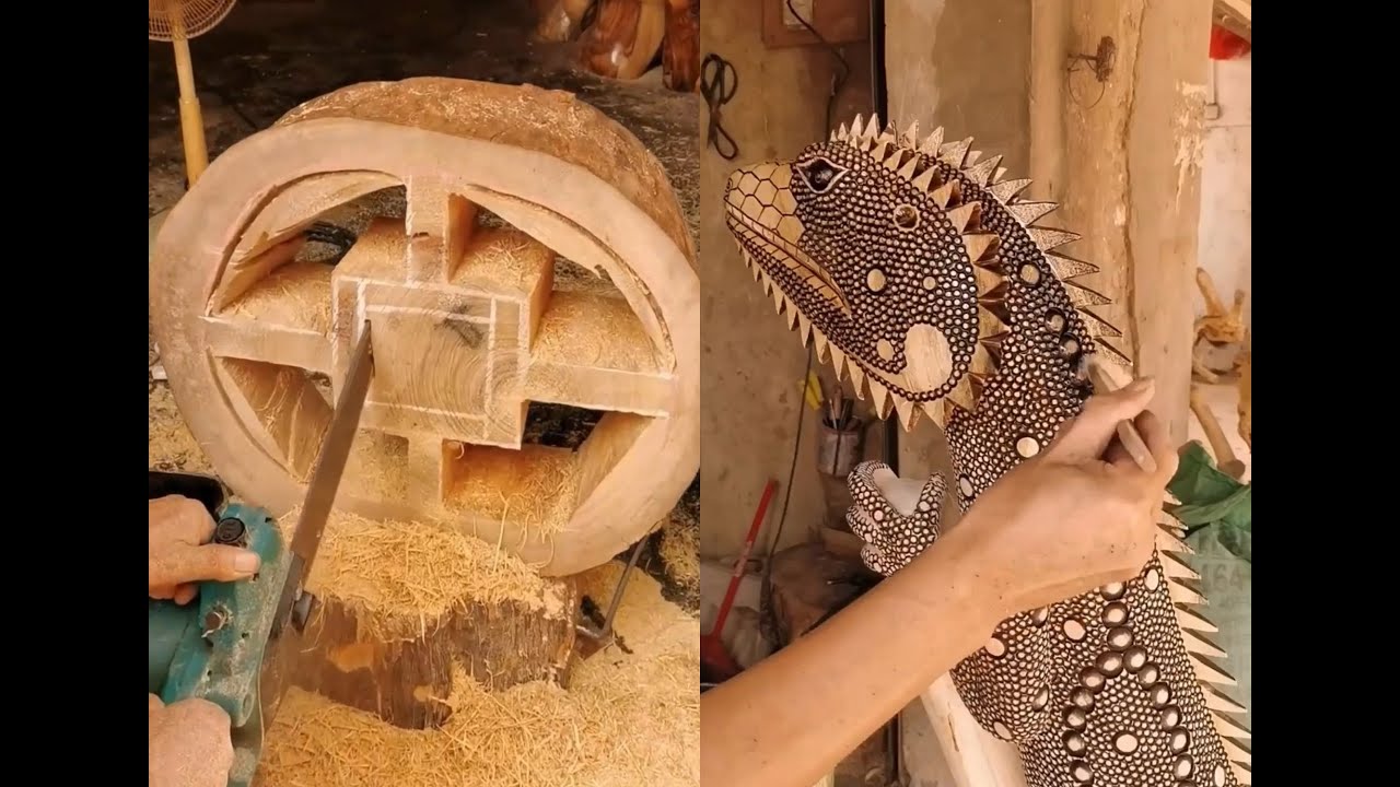 Amazing Fastest Skill Wood Carving With Chainsaw, Pinnacle of wood ...