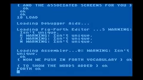 APX Atari Extended Fig FORTH - Doing a Full Load