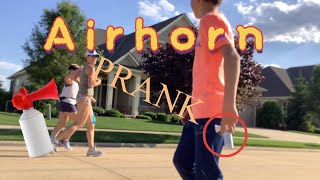 Airhorn prank on people￼￼. (FUNNY) Must watch!