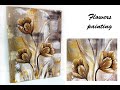 How to paint a Flower on canvas/ Demo /Acrylic Technique on canvas by Julia Kotenko