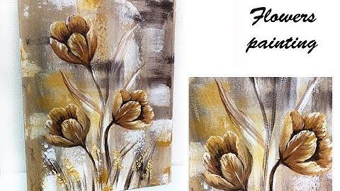 How to paint a Flower on canvas/ Demo /Acrylic Technique on canvas by Julia Kotenko