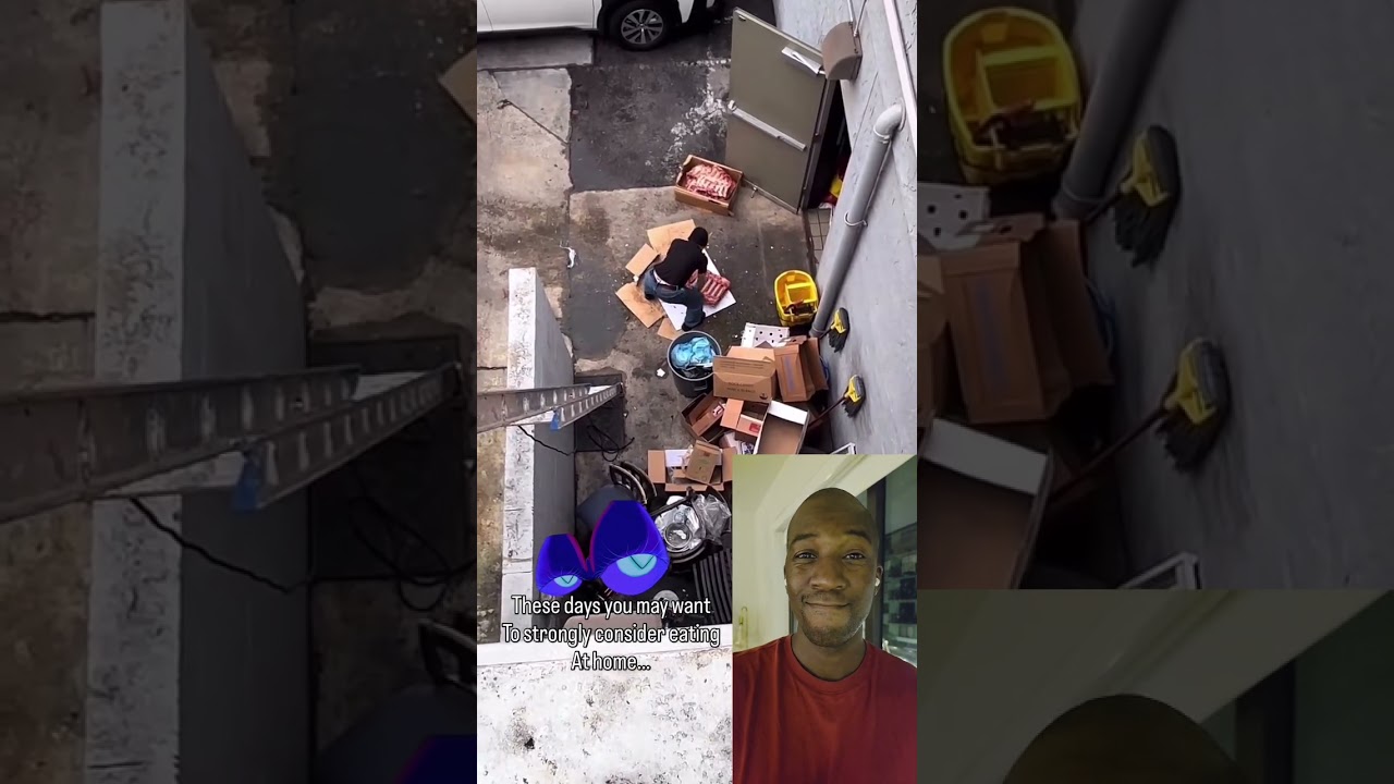 Man Caught Dropping Meat On The Ground Behind A Restaurant