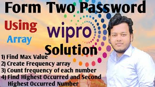 Wipro Coding Questions || Form Two Password Problem || Optimistic Solution