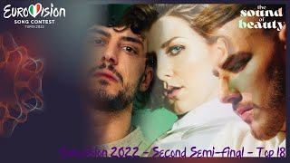 Eurovision 2022 - Second Semi-Final - Top 18