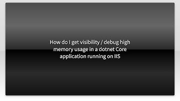 How do I get visibility / debug high memory usage in a dotnet Core application running on IIS