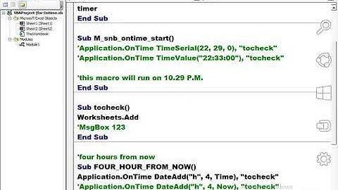 APPLICATION ON TIME IN EXCEL VBA
