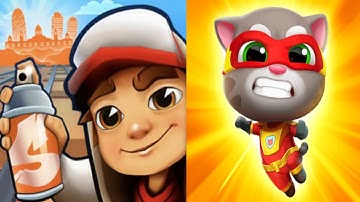 Subway Surfer barselona 🆚 talking Tom hero dash,new update All Level gameplay android iOS