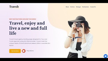 Travolt Travel Agency Landing Divi Page Video Tutorial