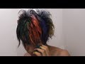 髪の毛を7色虹色レインボーにしてみた　colorful hair color