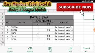 Cara membuat tabel excel di android ...