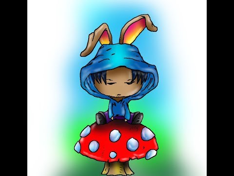 Lets draw with Dremen - Bunny kid on a mushroom