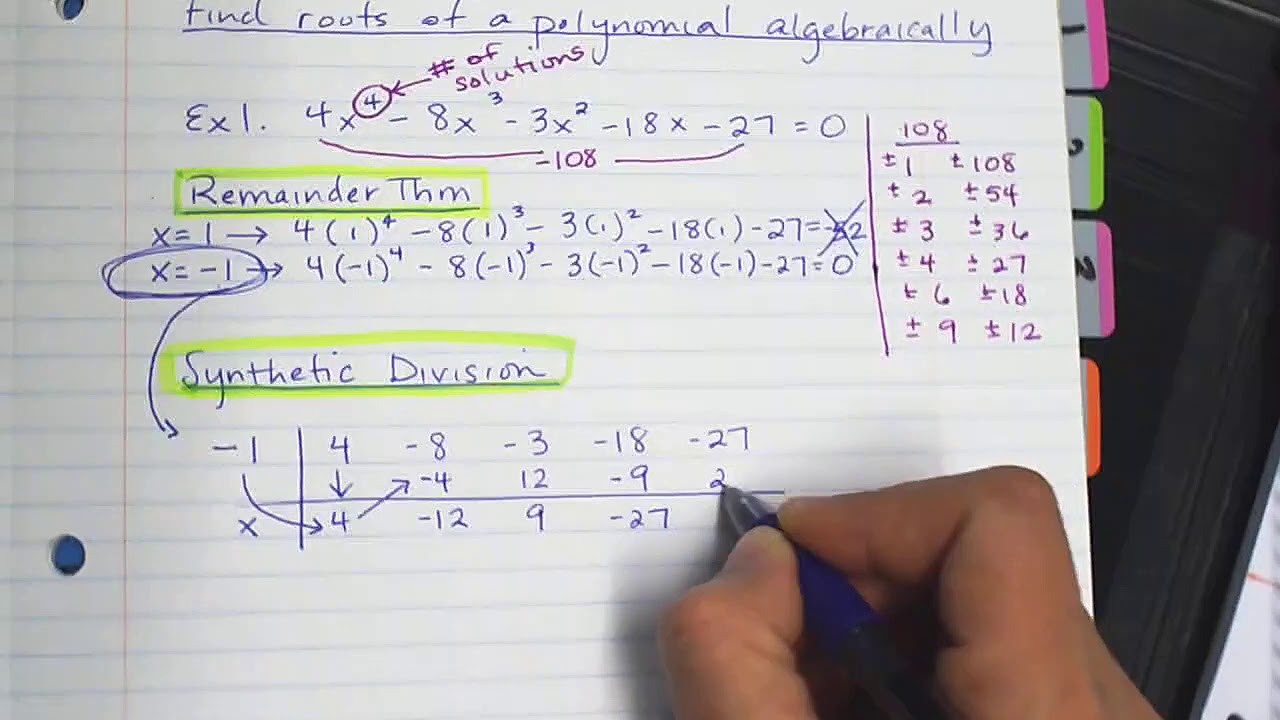 Find roots of a polynomial algebraically - YouTube