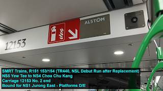 [2nd 1xx R151 NSL Debut Run] SMRT Trains - Joyride on ALS R151 153/154 from NS5 YWT → NS4 CCK