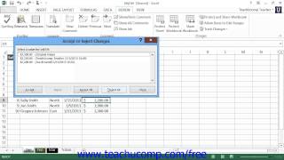 Excel 2013 Tutorial Reviewing Changes Microsoft Training Lesson 16.3