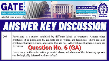 GATE Answer Key Discussion: Ques No. 6 (General Aptitude) | Challenge or Not ?