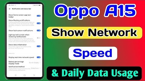 Oppo A15 Network Speed Setting || How To Show Daily Data Usage Oppo A15