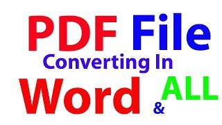 PDF file Converting Word or any other formate