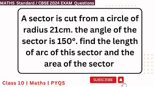 A sector is cut from a circle of radius 21cm. the angle of the sector is 150°. find the length of ar