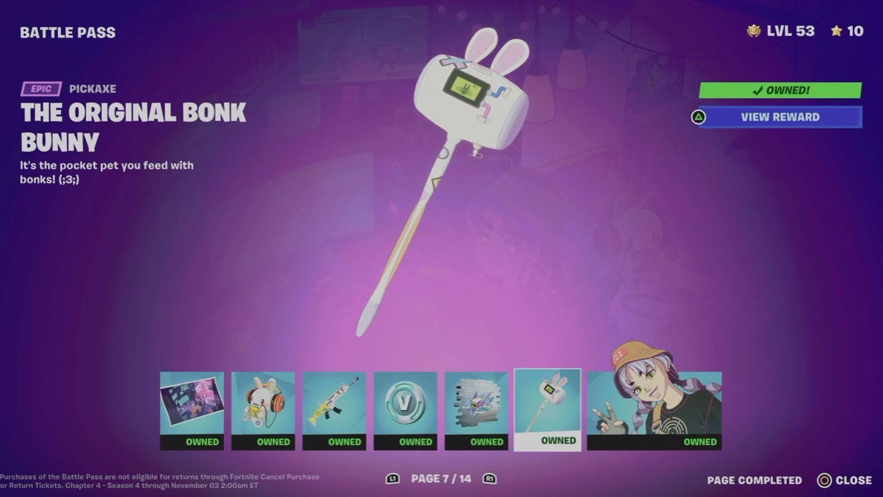 How to Unlock The Original Bonk Bunny Pickaxe in Fortnite | Battle Pass  Rewards Page 7