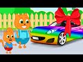  cats family in english  new car gift cartoon for kids