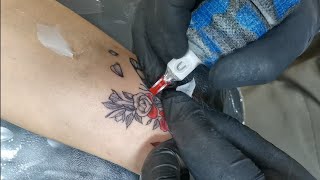 minimal floral butterfly tattoo timelapse